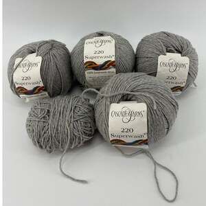 Cascade 220 100% Superwash Wool Yarn Lot 4+ Skeins Grey Heather Cottage Knitting